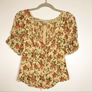 Reformation tan floral top